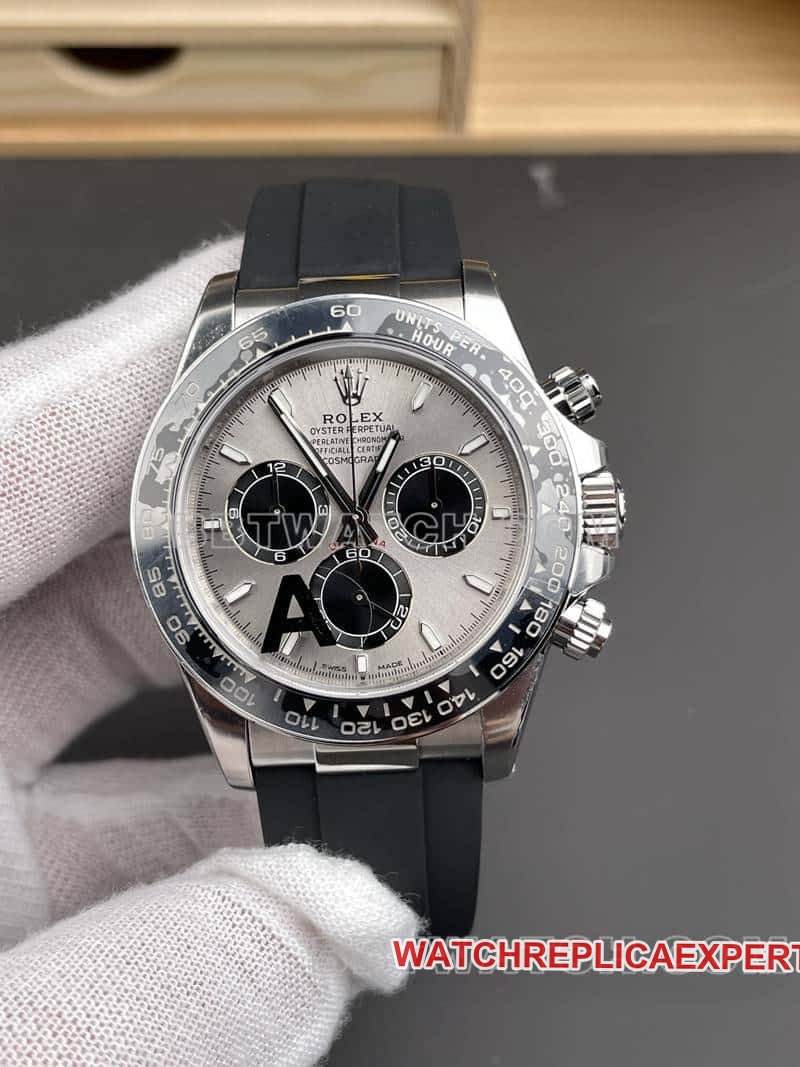 VSRolexDaytonatop-tier 1:1high-quality replica gray plate rubber model 126519front live photo