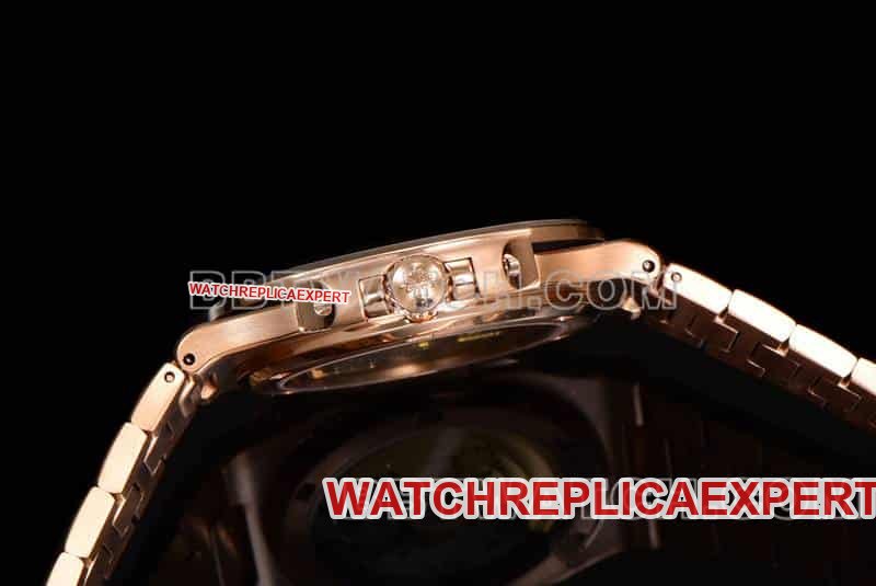 E7 factory Patek Philippe sporty and elegant top-tier replica black gradient disc pink diamond bezelNautilus5711side live photo