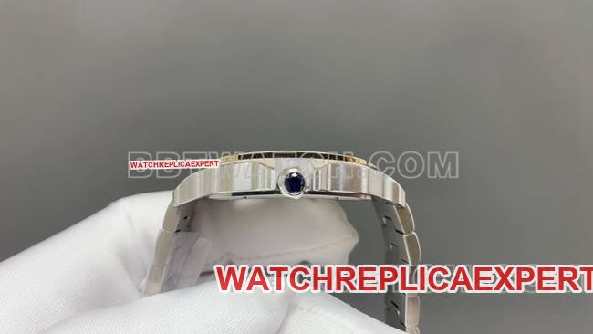 Best replica watch CartierMLF factory Santos yellow hollow disc mechanical side live photo