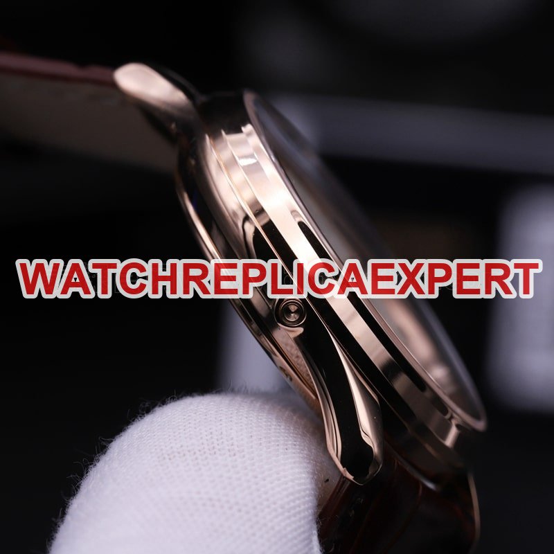 Jaeger-LeCoultre Master Series Moon Phase Ultra-Thin Men's Watch Rose Gold Replica Review Side View