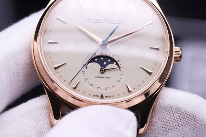 Jaeger-LeCoultre Master Series Moon Phase Ultra-Thin Men's Watch Rose Gold Replica Watch Review | Detailed Photos