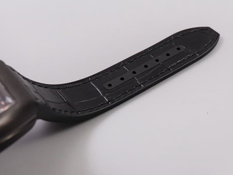 Replica Frank Muller watch V45 series cool black barrel type men's leather strap automatic movement watch bracelet picture