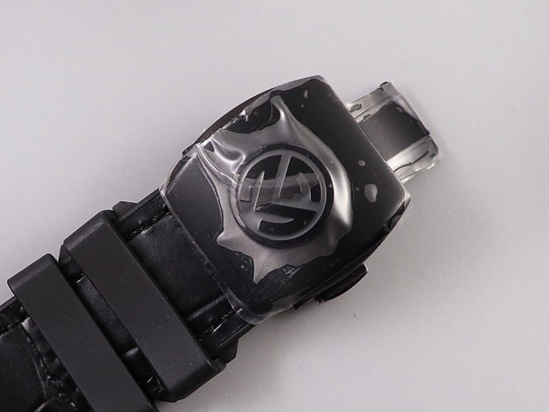 Replica Frank Muller watch V45 series cool black barrel type men's leather strap automatic movement watch clasp picture