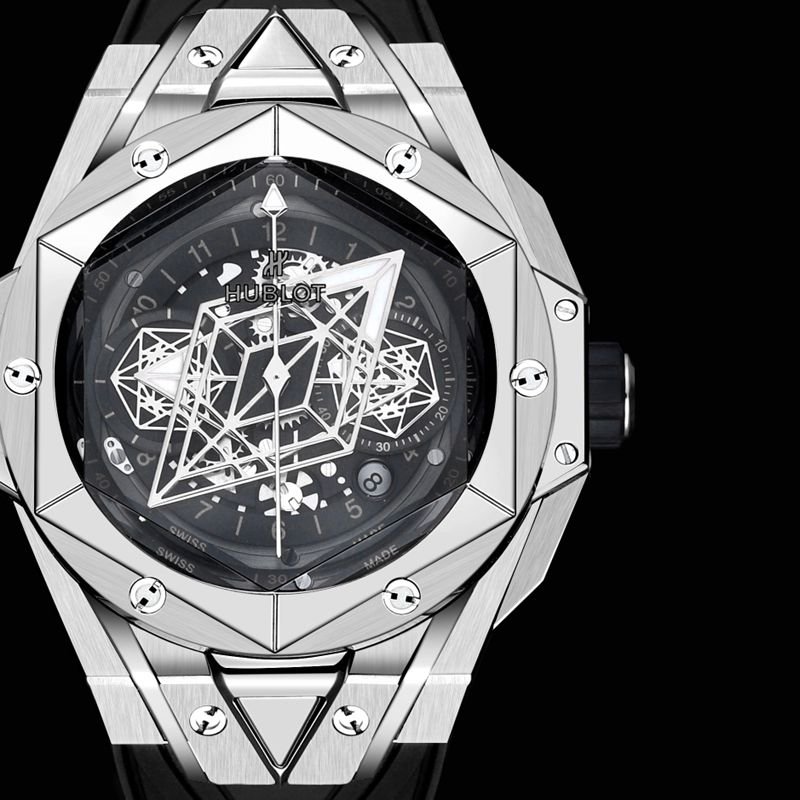 HublotHublotsuper clone watch new BigBangSangBleuII tattoo men's mechanical watch front view