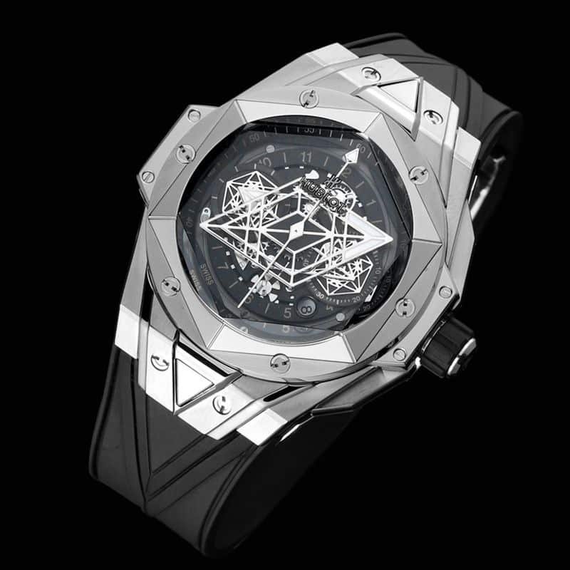 HublotHublotsuper clone watch new BigBangSangBleuII tattoo men's mechanical watch front view