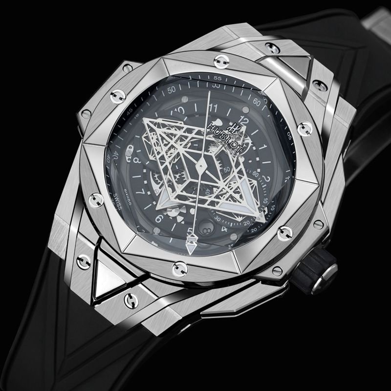 HublotHublotsuper clone watch new BigBangSangBleuII tattoo men's mechanical watch front view