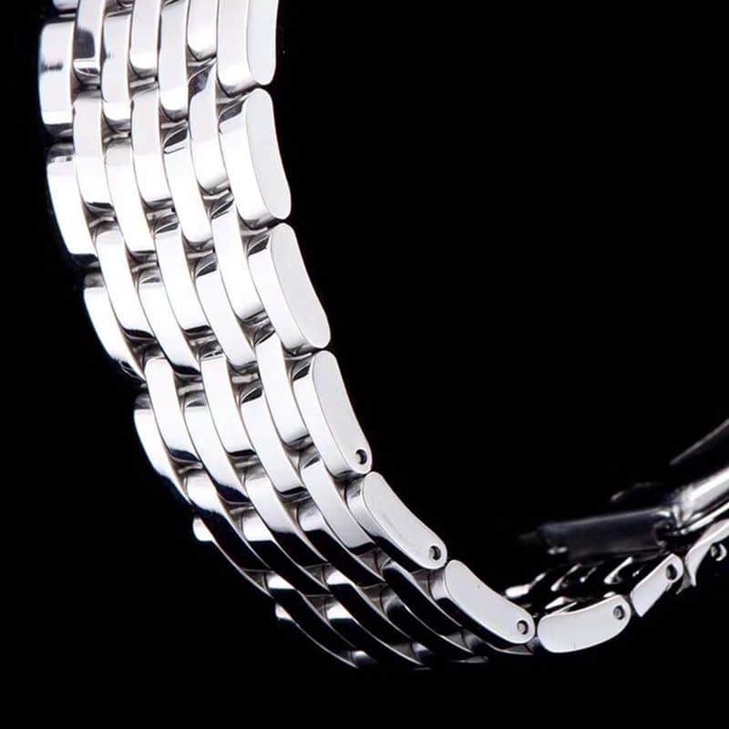 Omegahigh-quality replica watch De Ville series men's mechanical ultra-thin watch white steel track white surface bracelet picture