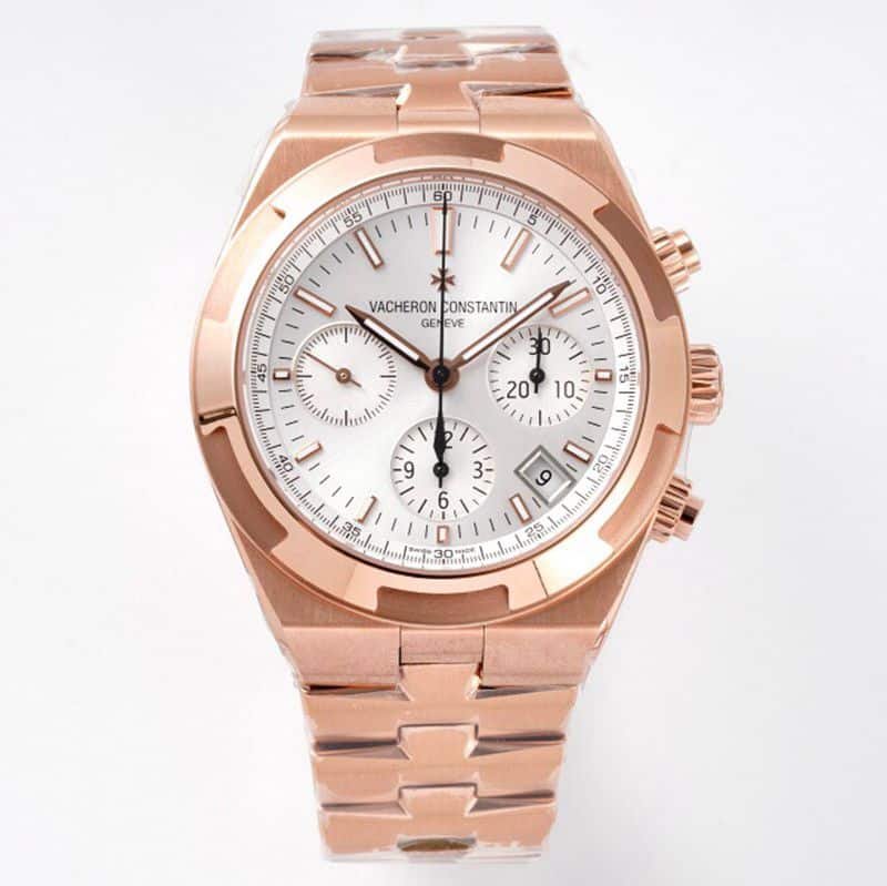 Vacheron Constantintop-tiersuper clone watch Overseas series men's mechanical white face watch front view