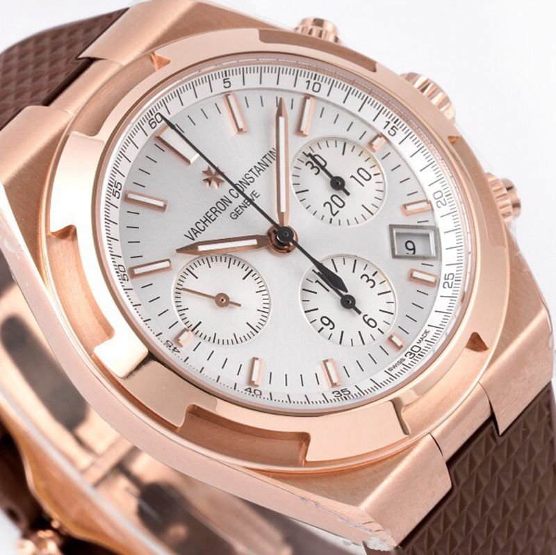 Vacheron Constantintop-tiersuper clone watch Overseas series men's mechanical white face watch front view