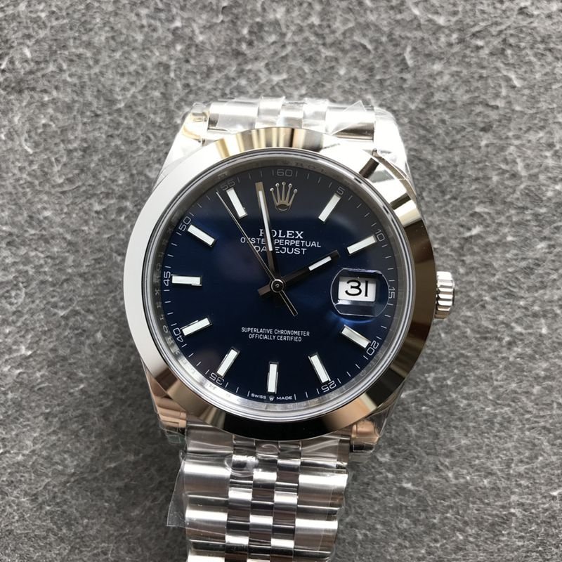 Rolextop-tier replica watch log blue series men's mechanical watch front view