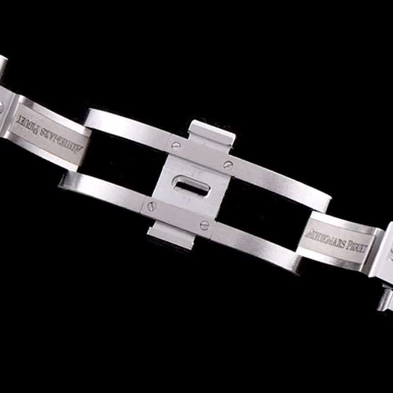 top-tier replica watch Audemars Piguet men's blue dial mechanical steel bracelet watch clasp picture