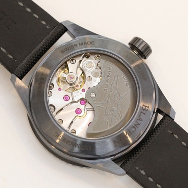 GF Factorytop-tier replica watch Blancpain men's green dial nylon strap fifty fathom series limited edition watch movement picture