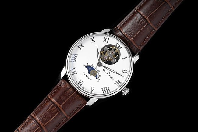 JBF FactoryBlancpaintop-tier replicahigh-quality replica watch men's white dial brown belt V3 version tourbillon classic full series mechanical leather strap watch front view