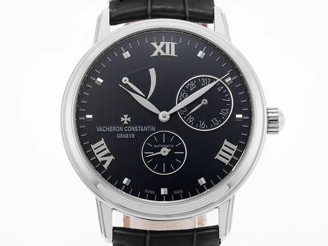 APEX factory Vacheron Constantintop-tier replica watch inheritance series men's black dial black belt automatic movement watch front view