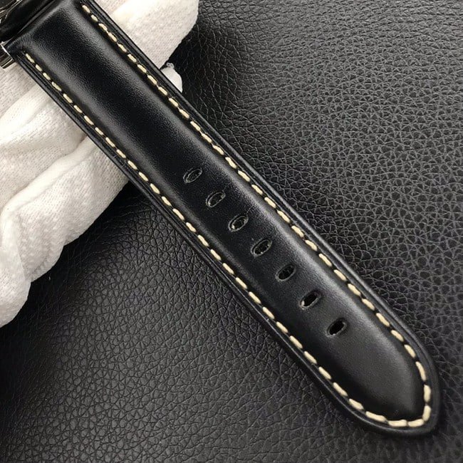 HW factory top-tier replica watch Panerai men's black dial black belt manual winding mechanical leather strap watch leather strap picture