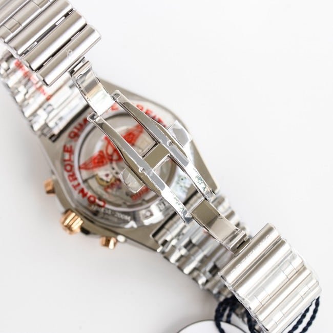 top-tier replicaBreitlinghigh-quality replica bullet chainAsia-7750movement42mm white dialsteel bracelet men's clasp picture