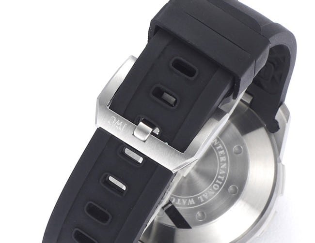 top-tier replica watch IWC ocean series white hour hand black rubber strap watch clasp picture