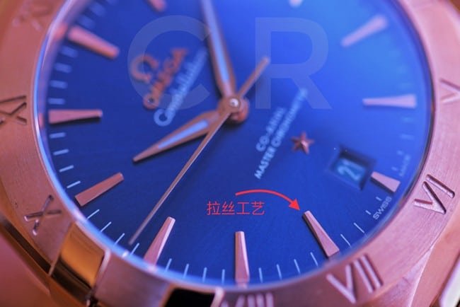 top-tier replica watch Omega fifth generation constellation series black dial gold steel bracelet men's watch detail shots