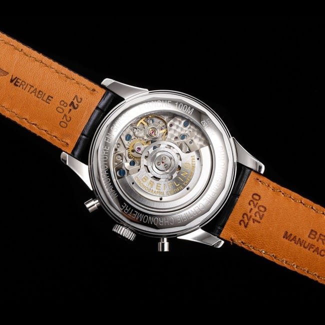 top-tier replica watch Breitling transoceanic series chronograph silver steel case movement picture
