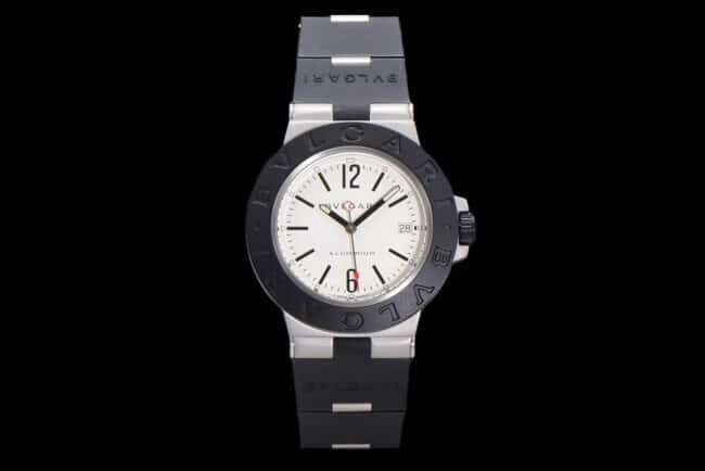 top-tier replica Bvlgari Steve Aoki white steel co-branded watch front view