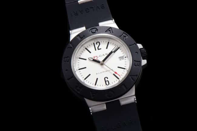 top-tier replica Bvlgari Steve Aoki white steel co-branded watch front view
