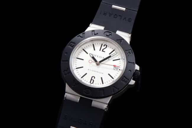 top-tier replica Bvlgari Steve Aoki white steel co-branded watch front view
