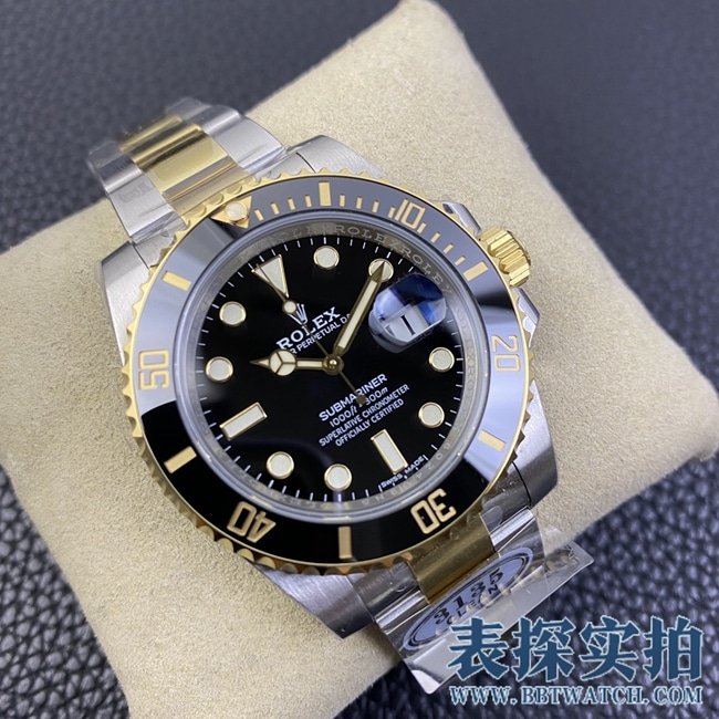 Factory C Rolextop-tiersuper clone gold Black Submariner men's watch_how much_pictures_how is the workmanship? Front