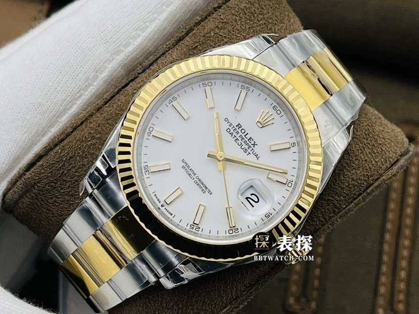 VS FactoryRolexDatejusttop-tier replica watch men's white dial gold steel bracelet model pictures and prices front live photo