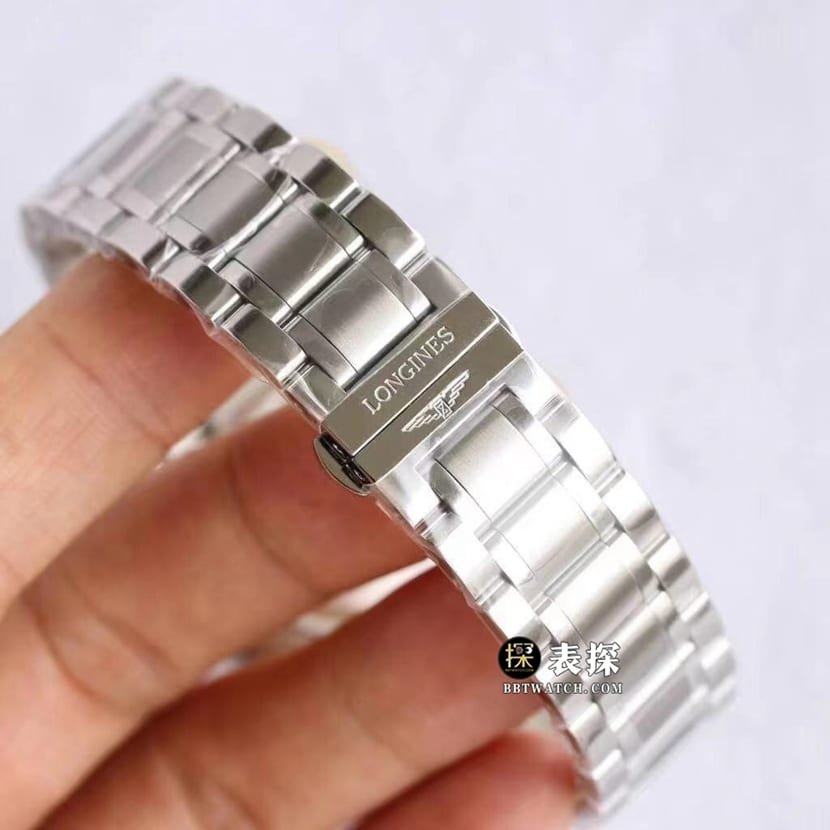 GR factory Longines watchmaking traditional top-tier replica watch men's silver wheat grain plate steel bracelet model pictures and prices braceletlive photos