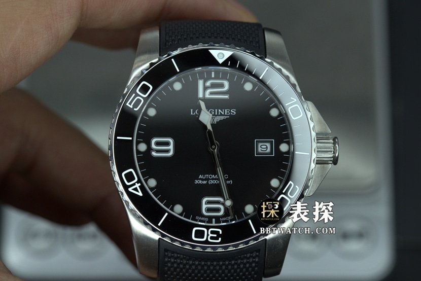 ZF FactoryLongines Concas 1:1 top-tier replica watch men's black dial rubber model pictures and prices front live photo