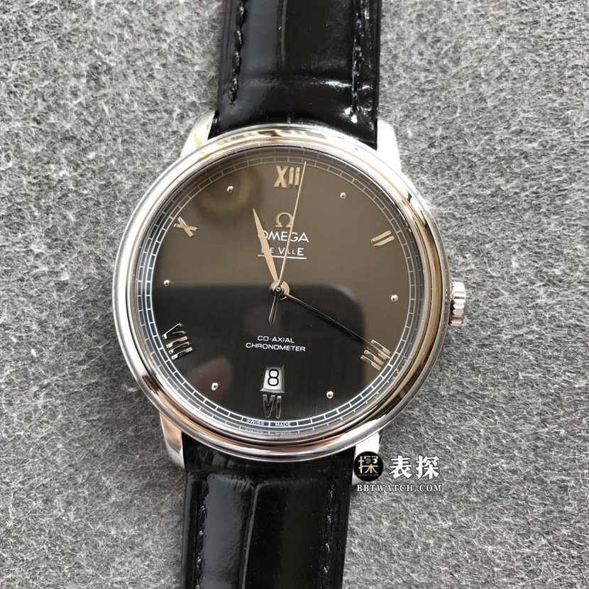 Omega Diefei top-tier 1:1high-quality replica watch men's black dialleather strap model pictures and prices front live photo
