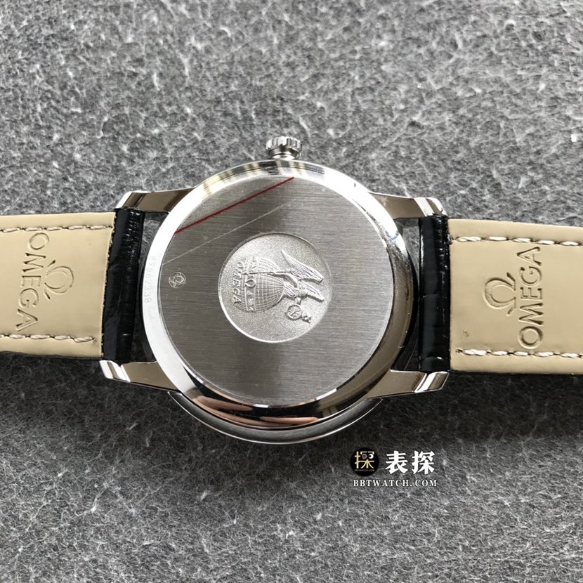 Omega Diefei top-tier 1:1 high-quality replica watch men's black dialleather strap model pictures and prices caseback live photo