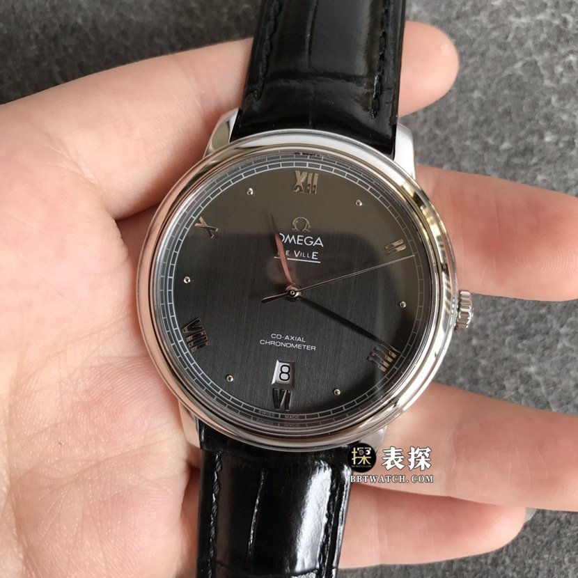 Omega Diefei top-tier 1:1high-quality replica watch men's black dialleather strap model pictures and prices front live photo