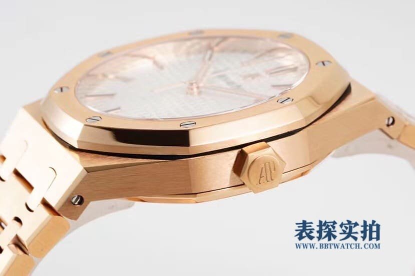 Big factory high-quality replicaZFAudemars Piguet white steel Royal Oak men's mechanical watch side