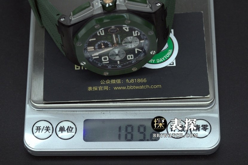 APF factory Audemars PiguetRoyal Oak offshore type 264051:1top-tier replica watch men's color ceramicgreen dial rubber model pictures and prices weight live photos