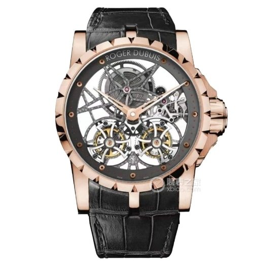 YS King Roger Dubuis 1:1 replica watches skeleton disk rose gold double tourbillon RDDBEX0283