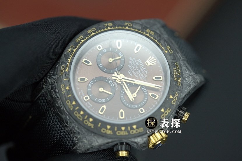 Diw factory Rolex men's universe chronograph Daytonatop-tier 1:1super clone watch gradient brown plate rubber model front live photo