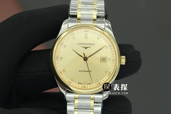 KY factory Longines men's watchmaking traditional top-tier 1:1 super clone watch gold plate steel bracelet model L2.793.5.37.7front live photo