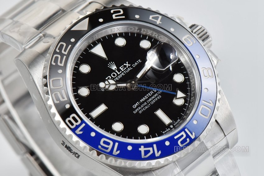 C factory RolexGMT-Master type top-tier replica Inter Milan circle m126710blnr-0003side live photo