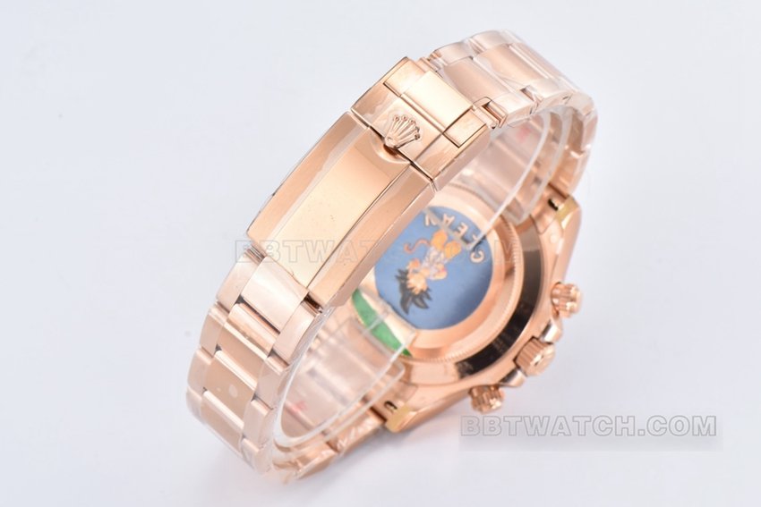 Factory C RolexDaytona1:1super clone black diamond face rose goldsteel braceletm116505-0015braceletlive photos