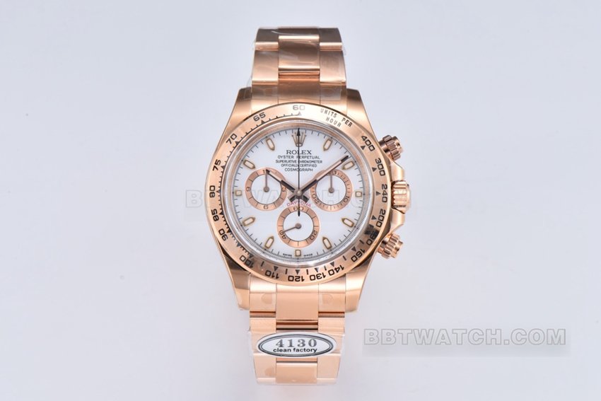 Factory C RolexDaytonatop-tier 1:1high-quality replicawhite dialrose goldsteel braceletm116505-0010front live photo