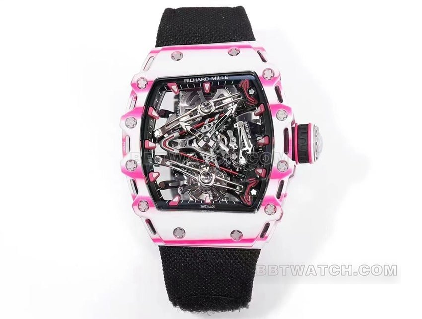 Richard Mille men's top-tier replica black fabric model RM 38-02front live photo