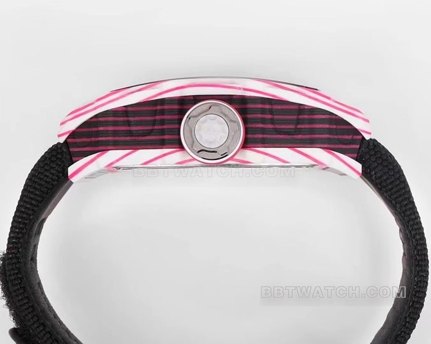 Richard Mille men's top-tier replica black fabric model RM 38-02side live photo